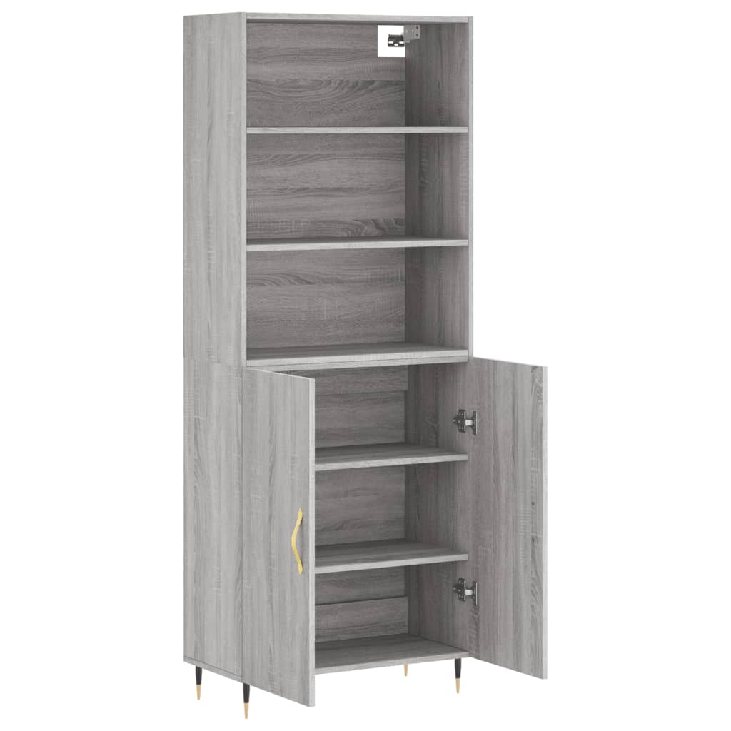 Berkfield Highboard Grey Sonoma 69.5x34x180 cm Engineered Wood