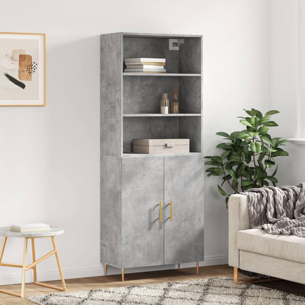 Berkfield Highboard Concrete Grey 69.5x34x180 cm Engineered Wood