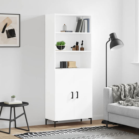 Berkfield Highboard White 69.5x34x180 cm Engineered Wood