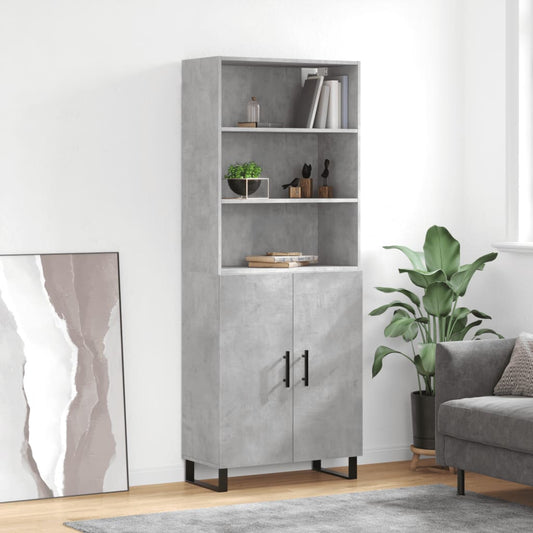 Berkfield Highboard Concrete Grey 69.5x34x180 cm Engineered Wood