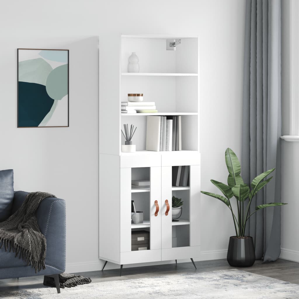 Berkfield Highboard White 69.5x34x180 cm Engineered Wood