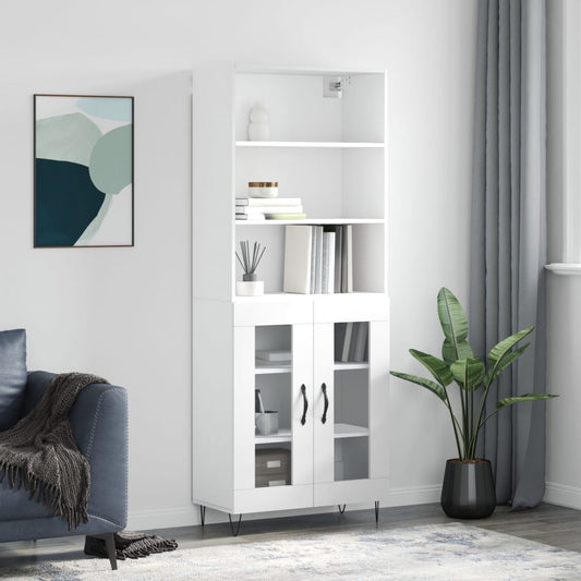 Berkfield Highboard White 69.5x34x180 cm Engineered Wood