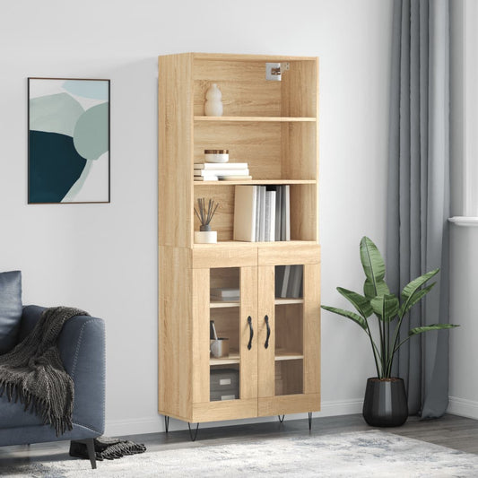 Berkfield Highboard Sonoma Oak 69.5x34x180 cm Engineered Wood