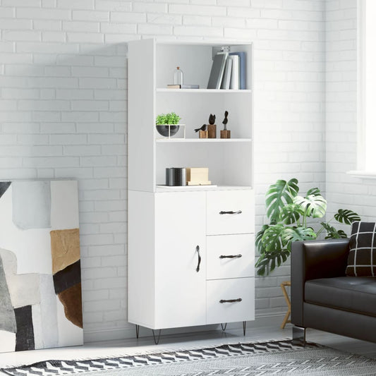 Berkfield Highboard White 69.5x34x180 cm Engineered Wood