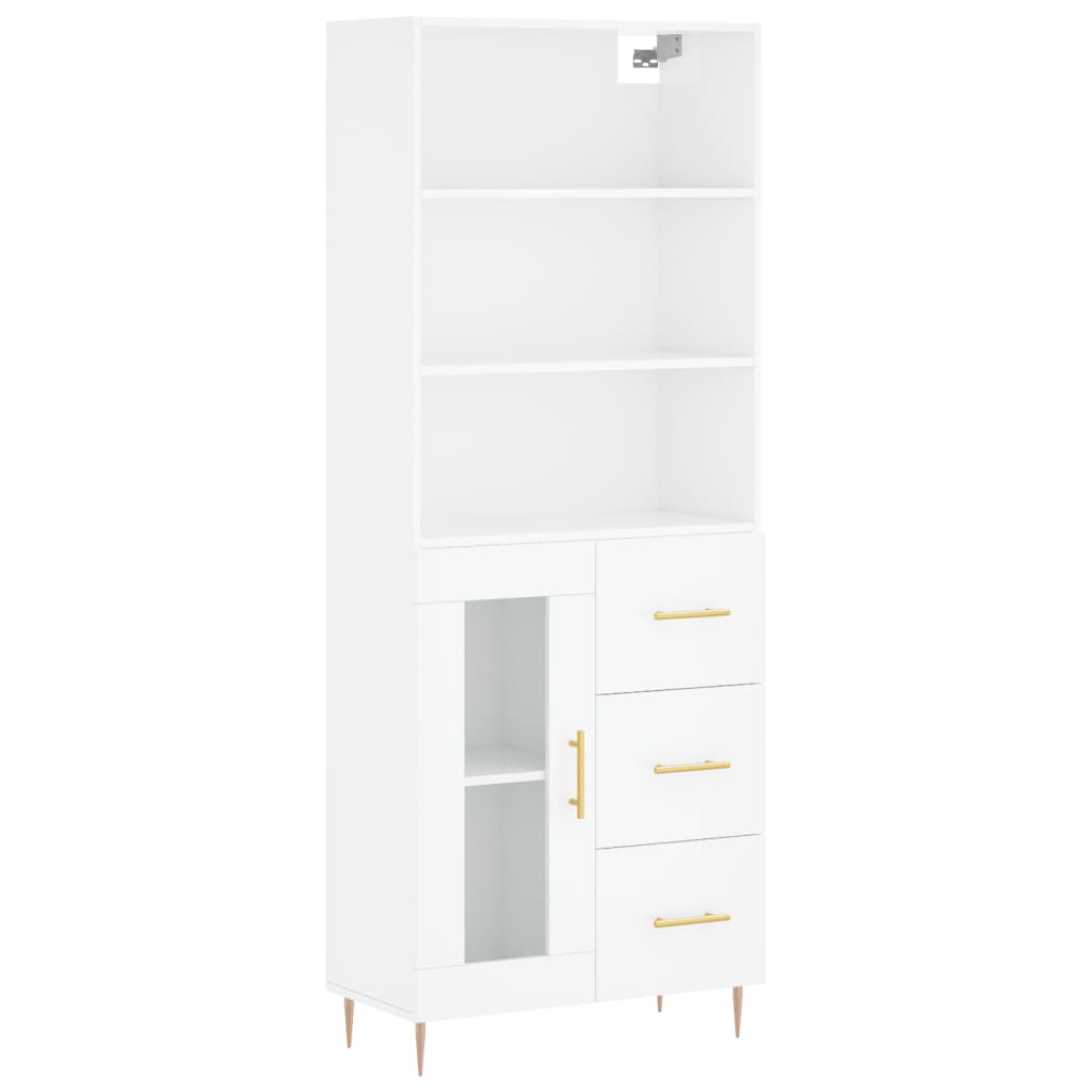 Berkfield Highboard High Gloss White 69.5x34x180 cm Engineered Wood