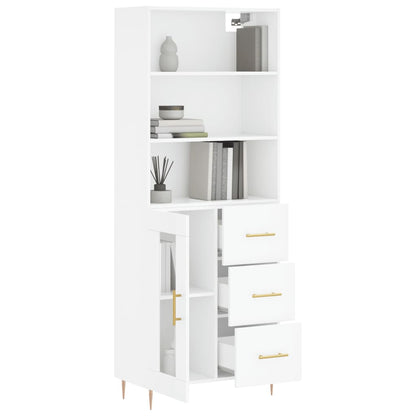 Berkfield Highboard High Gloss White 69.5x34x180 cm Engineered Wood