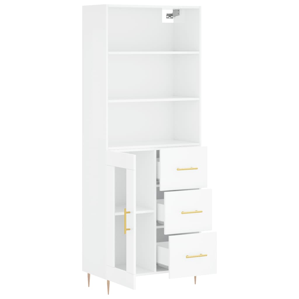 Berkfield Highboard High Gloss White 69.5x34x180 cm Engineered Wood