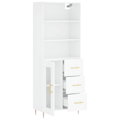 Berkfield Highboard High Gloss White 69.5x34x180 cm Engineered Wood
