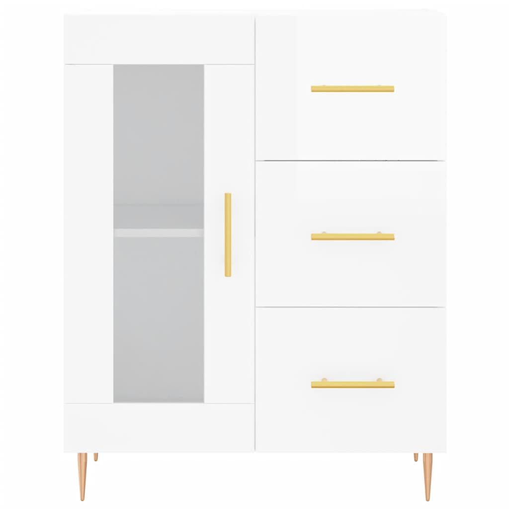 Berkfield Highboard High Gloss White 69.5x34x180 cm Engineered Wood