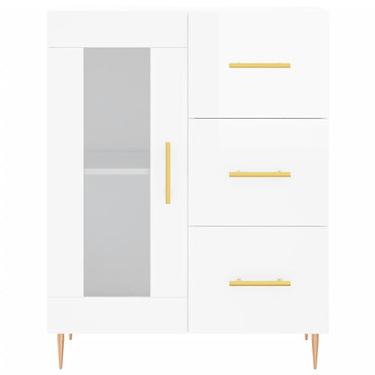 Berkfield Highboard High Gloss White 69.5x34x180 cm Engineered Wood