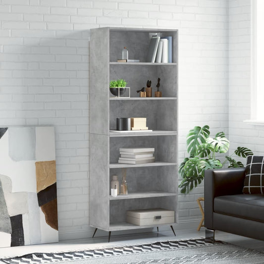 Berkfield Highboard Concrete Grey 69.5x32.5x180 cm Engineered Wood