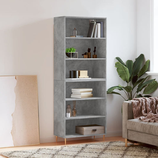 Berkfield Highboard Concrete Grey 69.5x32.5x180 cm Engineered Wood