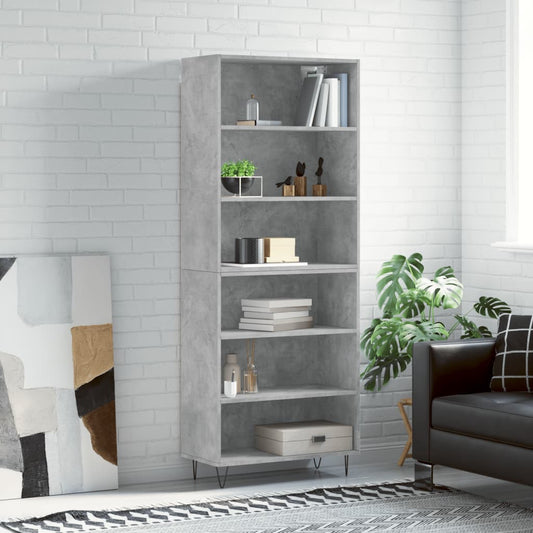 Berkfield Highboard Concrete Grey 69.5x32.5x180 cm Engineered Wood