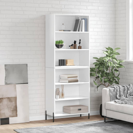 Berkfield Highboard High Gloss White 69.5x32.5x180 cm Engineered Wood