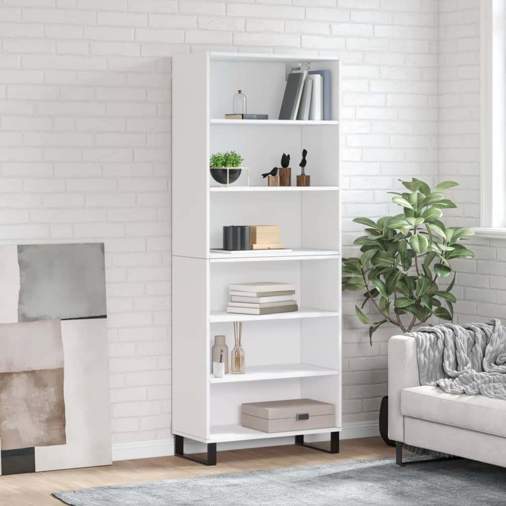 Berkfield Highboard White 69.5x32.5x180 cm Engineered Wood
