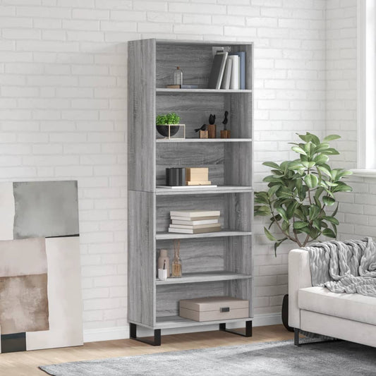Berkfield Highboard Grey Sonoma 69.5x32.5x180 cm Engineered Wood
