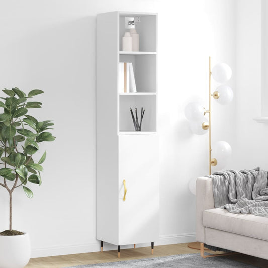 Berkfield Highboard White 34.5x34x180 cm Engineered Wood