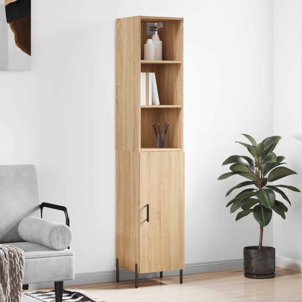Berkfield Highboard Sonoma Oak 34.5x34x180 cm Engineered Wood