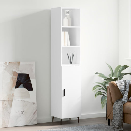 Berkfield Highboard White 34.5x34x180 cm Engineered Wood