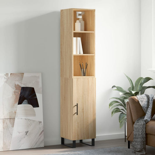 Berkfield Highboard Sonoma Oak 34.5x34x180 cm Engineered Wood