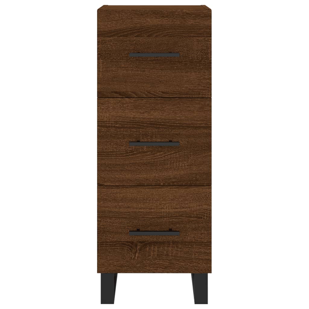 Berkfield Highboard Brown Oak 34.5x34x180 cm Engineered Wood