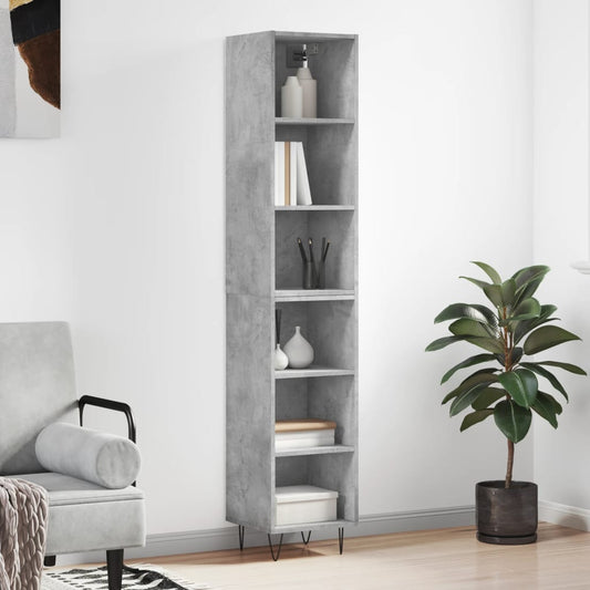 Berkfield Highboard Concrete Grey 34.5x32.5x180 cm Engineered Wood