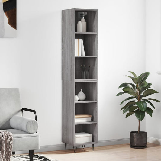 Berkfield Highboard Grey Sonoma 34.5x32.5x180 cm Engineered Wood