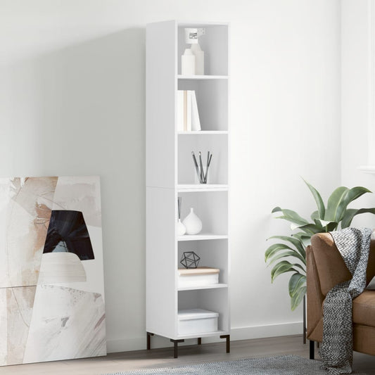 Berkfield Highboard High Gloss White 34.5x32.5x180 cm Engineered Wood