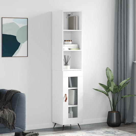 Berkfield Highboard White 34.5x34x180 cm Engineered Wood