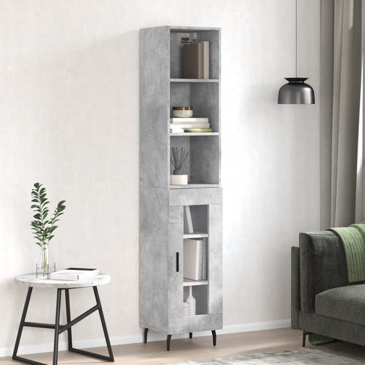 Berkfield Highboard Concrete Grey 34.5x34x180 cm Engineered Wood