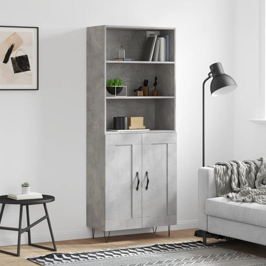 Berkfield Highboard Concrete Grey 69.5x34x180 cm Engineered Wood
