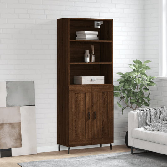 Berkfield Highboard Brown Oak 69.5x34x180 cm Engineered Wood