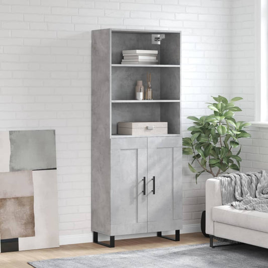 Berkfield Highboard Concrete Grey 69.5x34x180 cm Engineered Wood