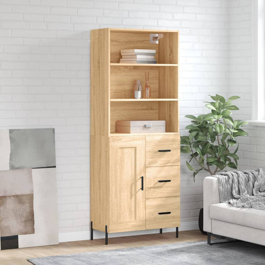 Berkfield Highboard Sonoma Oak 69.5x34x180 cm Engineered Wood