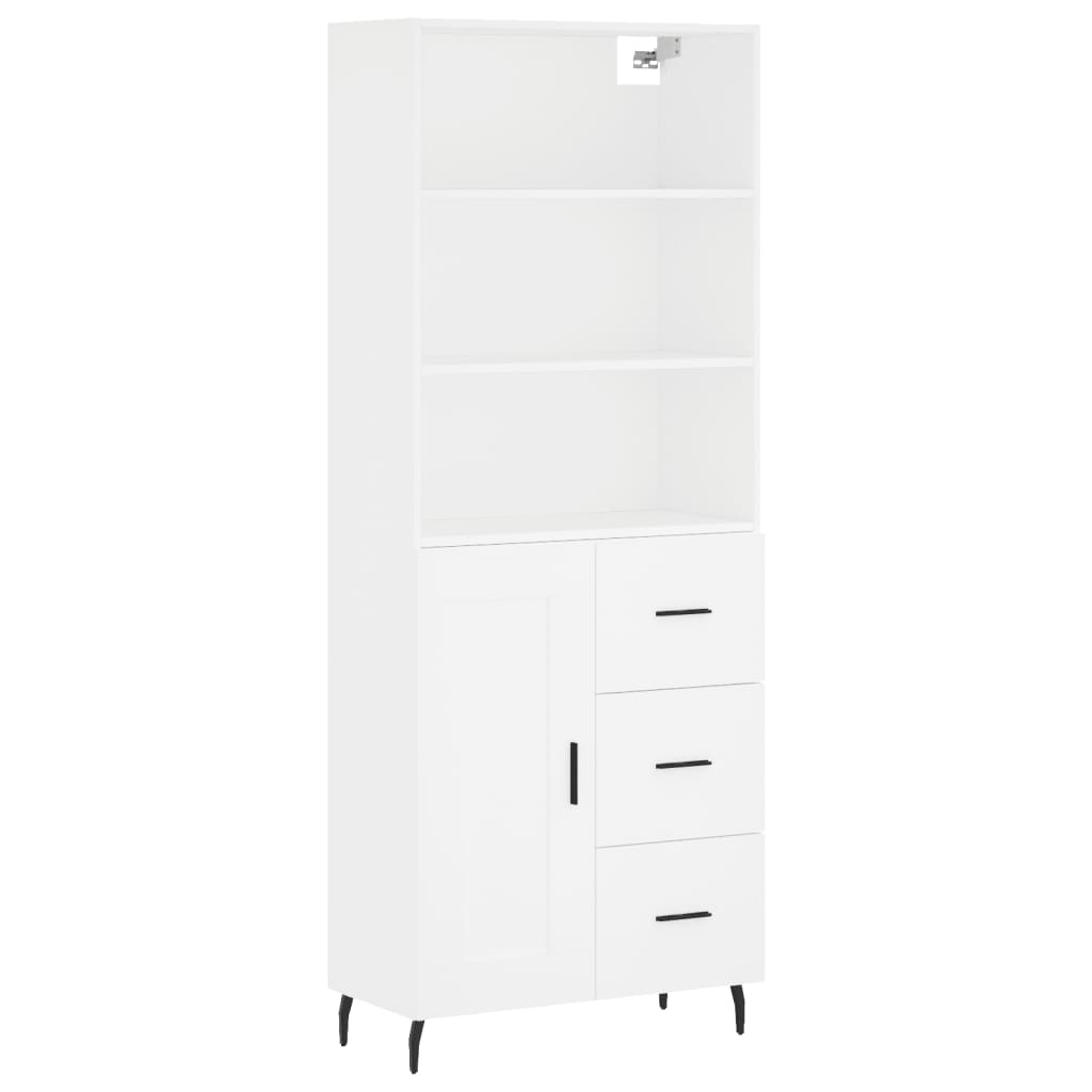 Berkfield Highboard White 69.5x34x180 cm Engineered Wood
