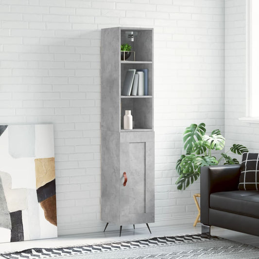 Berkfield Highboard Concrete Grey 34.5x34x180 cm Engineered Wood