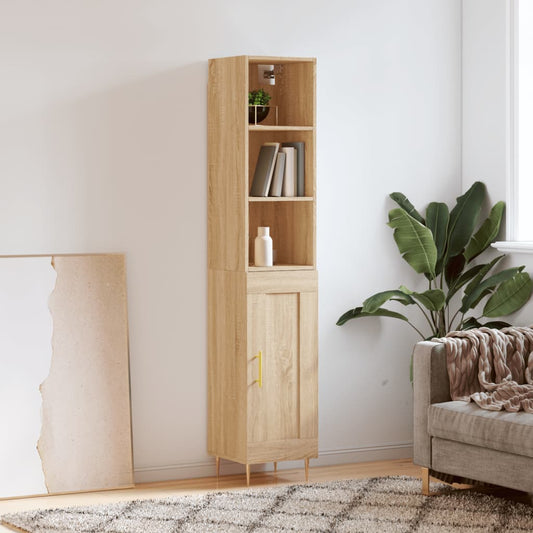 Berkfield Highboard Sonoma Oak 34.5x34x180 cm Engineered Wood