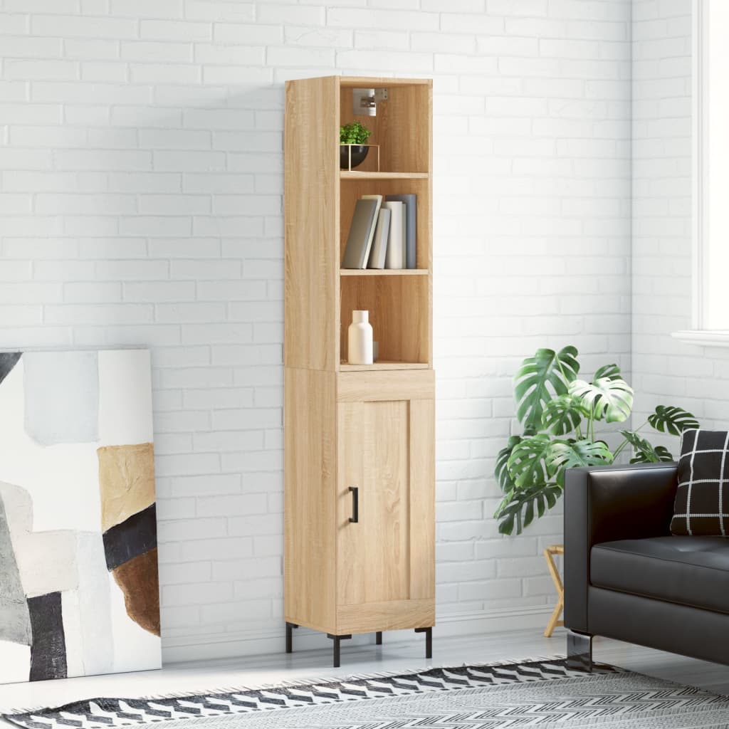 Berkfield Highboard Sonoma Oak 34.5x34x180 cm Engineered Wood