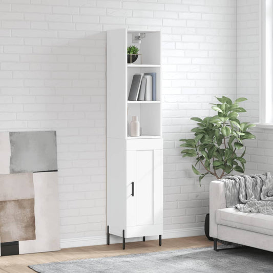 Berkfield Highboard White 34.5x34x180 cm Engineered Wood
