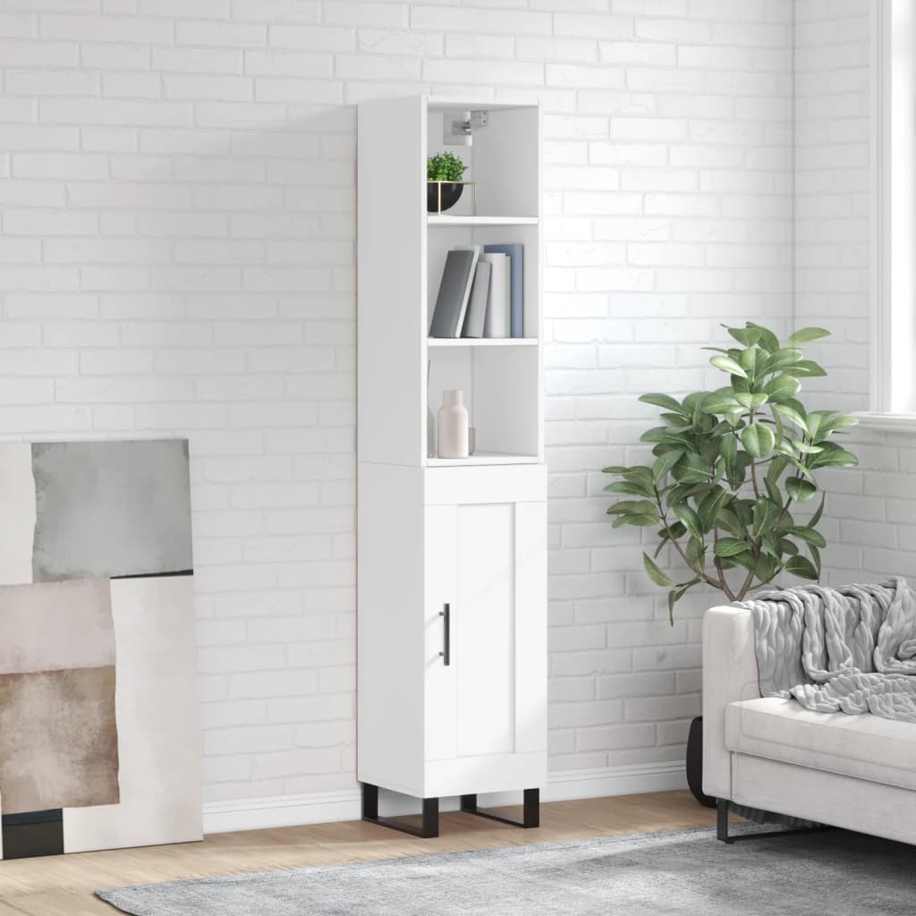 Berkfield Highboard White 34.5x34x180 cm Engineered Wood