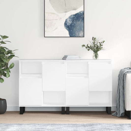 Berkfield Sideboards 2 pcs White Engineered Wood