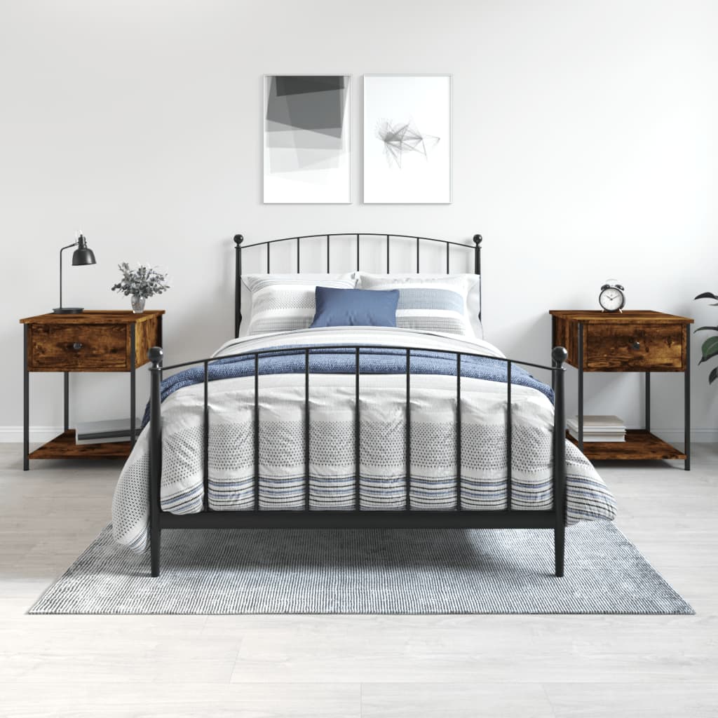 Berkfield Bedside Tables 2 pcs Smoked Oak 44x45x58 cm Engineered Wood