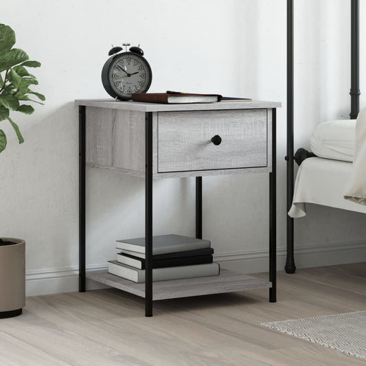 Berkfield Bedside Table Grey Sonoma 44x45x58 cm Engineered Wood