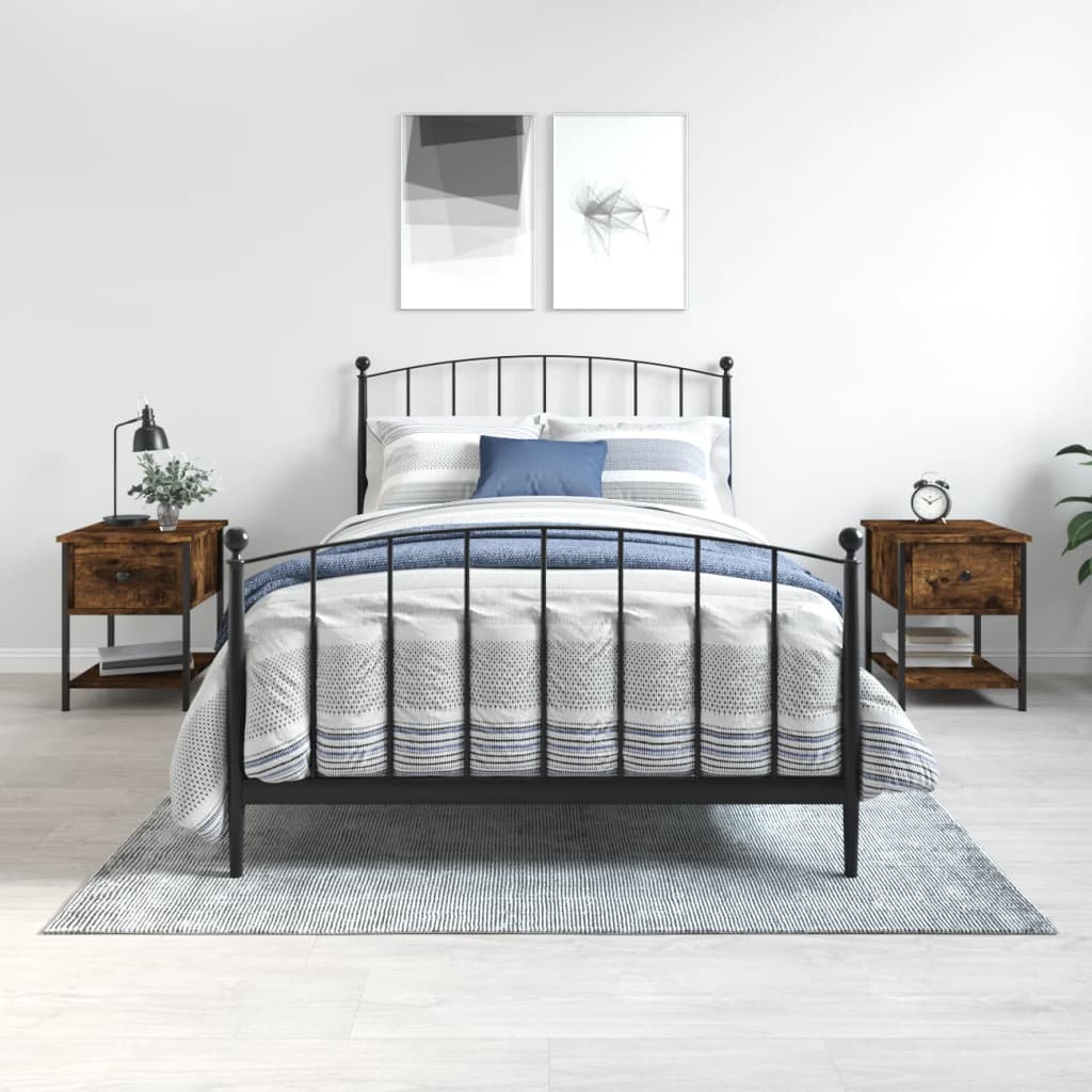 Berkfield Bedside Tables 2 pcs Smoked Oak 34x35.5x45 cm Engineered Wood