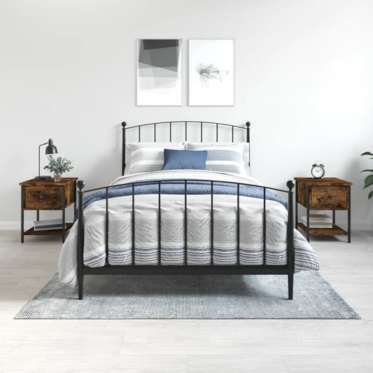 Berkfield Bedside Tables 2 pcs Smoked Oak 34x35.5x45 cm Engineered Wood