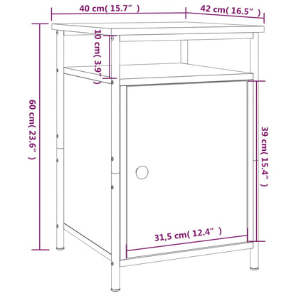 Berkfield Bedside Cabinet Sonoma Oak 40x42x60 cm Engineered Wood