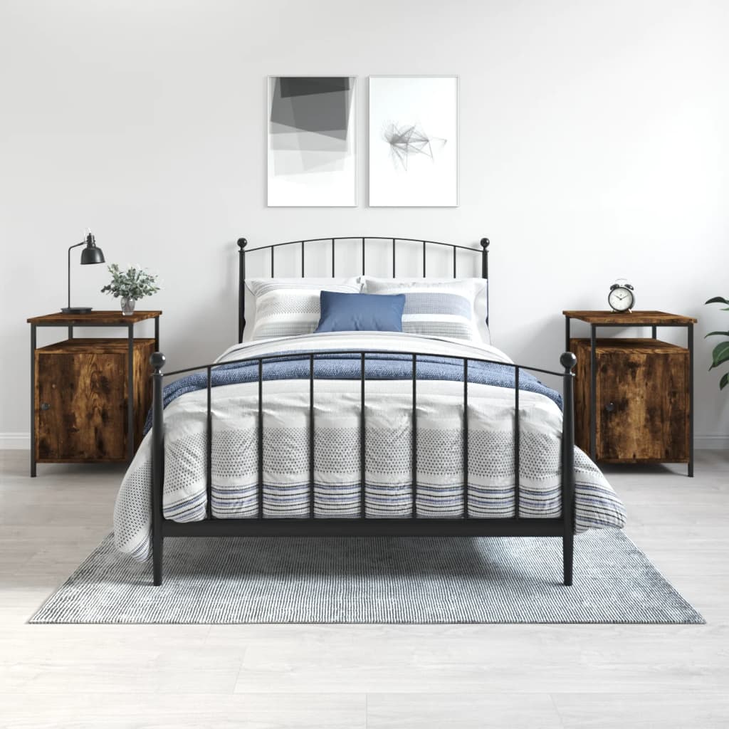 Berkfield Bedside Cabinets 2 pcs Smoked Oak 40x42x60 cm Engineered Wood