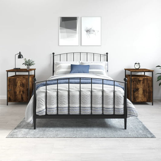 Berkfield Bedside Cabinets 2 pcs Smoked Oak 40x42x60 cm Engineered Wood