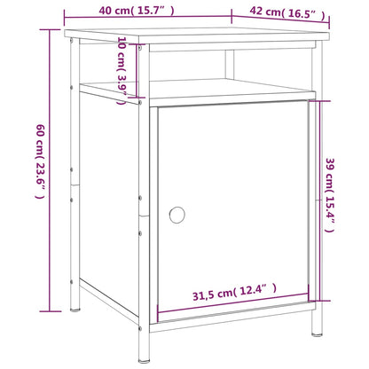 Berkfield Bedside Cabinet Brown Oak 40x42x60 cm Engineered Wood
