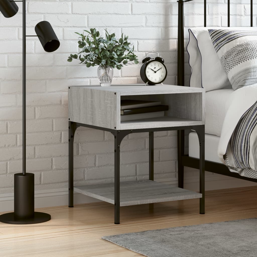 Berkfield Bedside Table Grey Sonoma 40x41x50 cm Engineered Wood